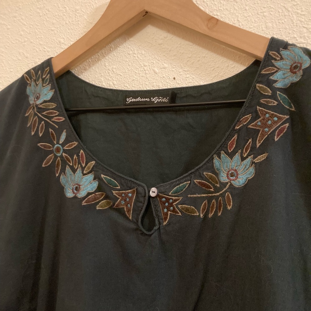 GUDRUN SJODEN vintage embroidered dress, size M